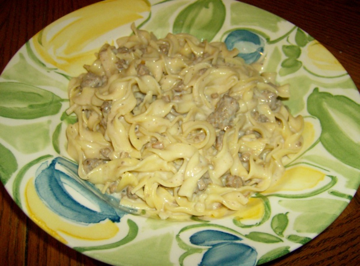 Creamy Hamburger Gravy With Noodles-image