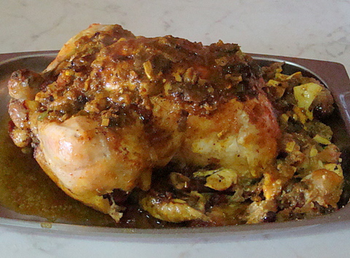 Indian Style Stuffed Roast Chicken