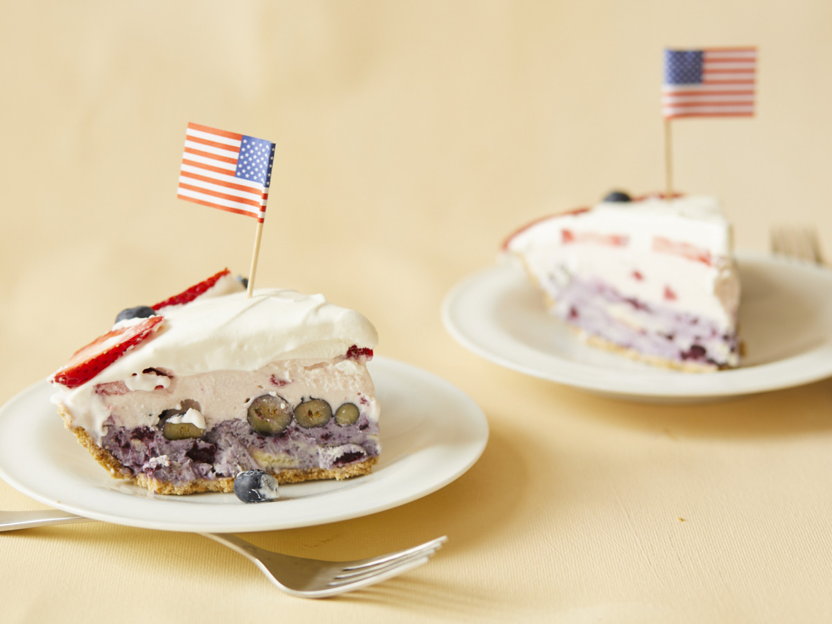 Red, White, and Blue Ice Cream Pie