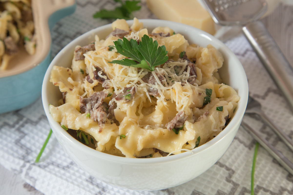 Philly Cheesesteak Macaroni and Cheese image