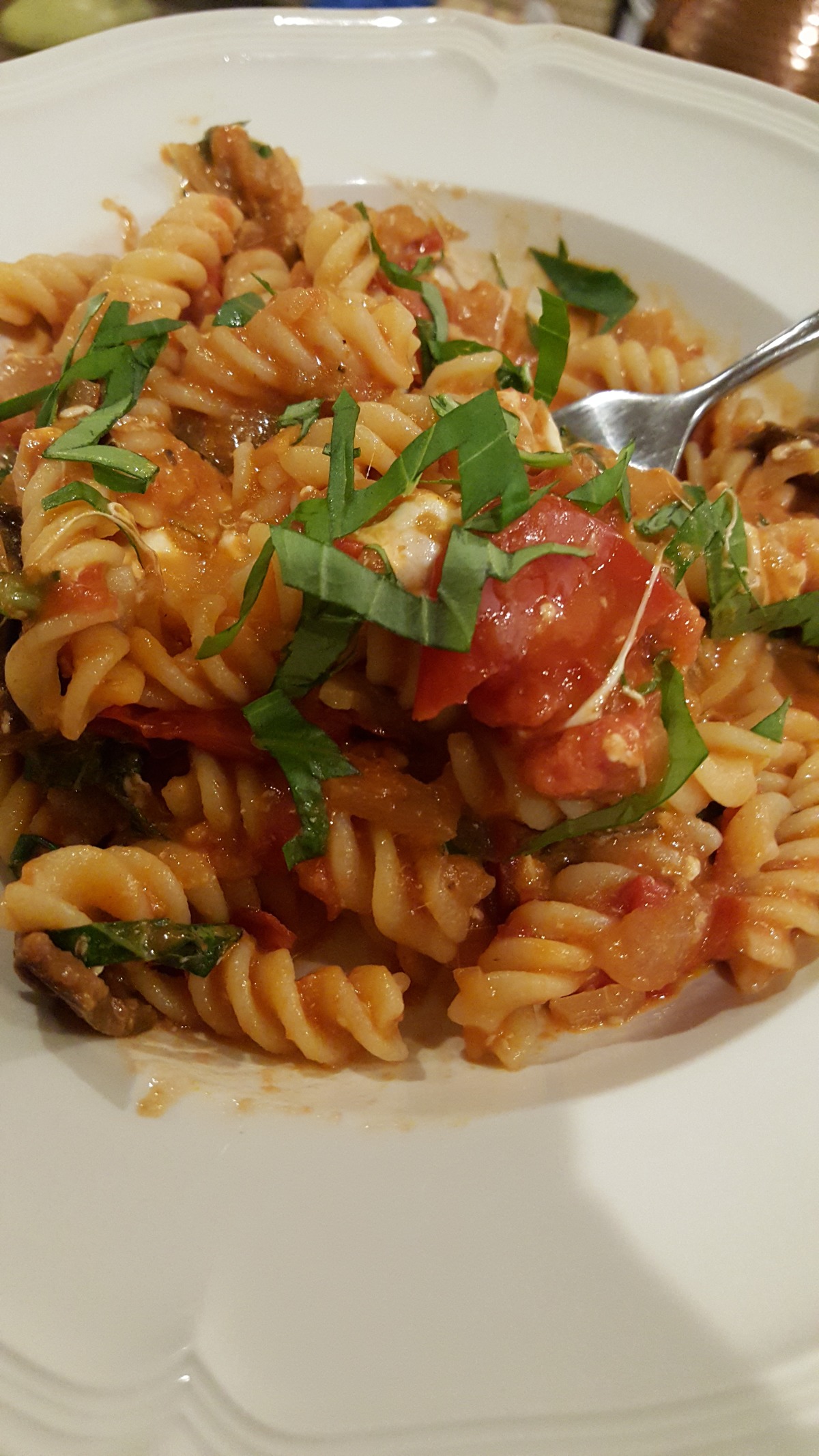 Rigatoni With Sweet Tomatoes, Eggplant and Mozzarella image