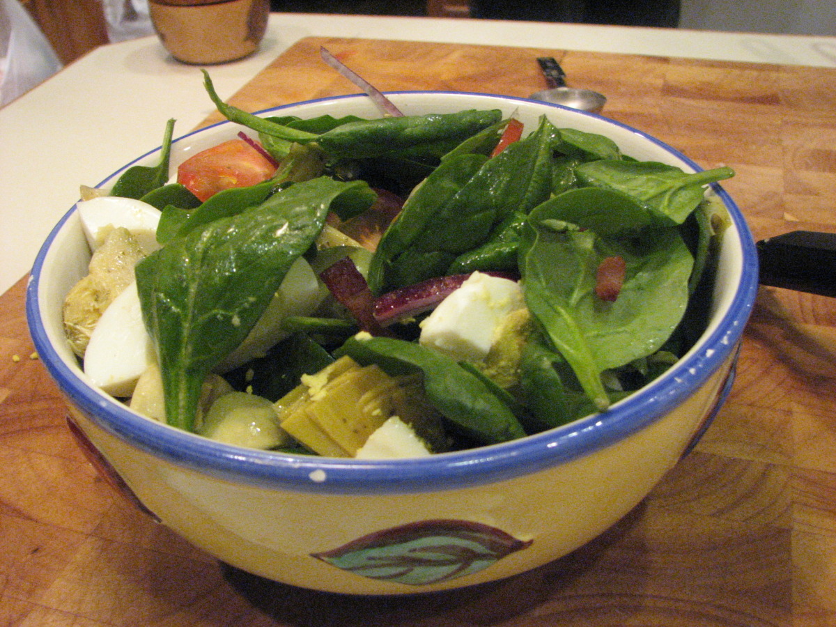 German Spinach Salad With Hot Bacon Dressing image