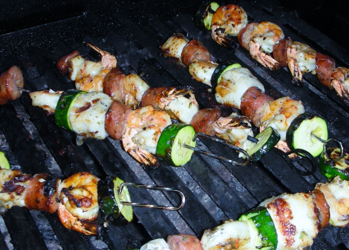 Seafood-Sausage Kabobs