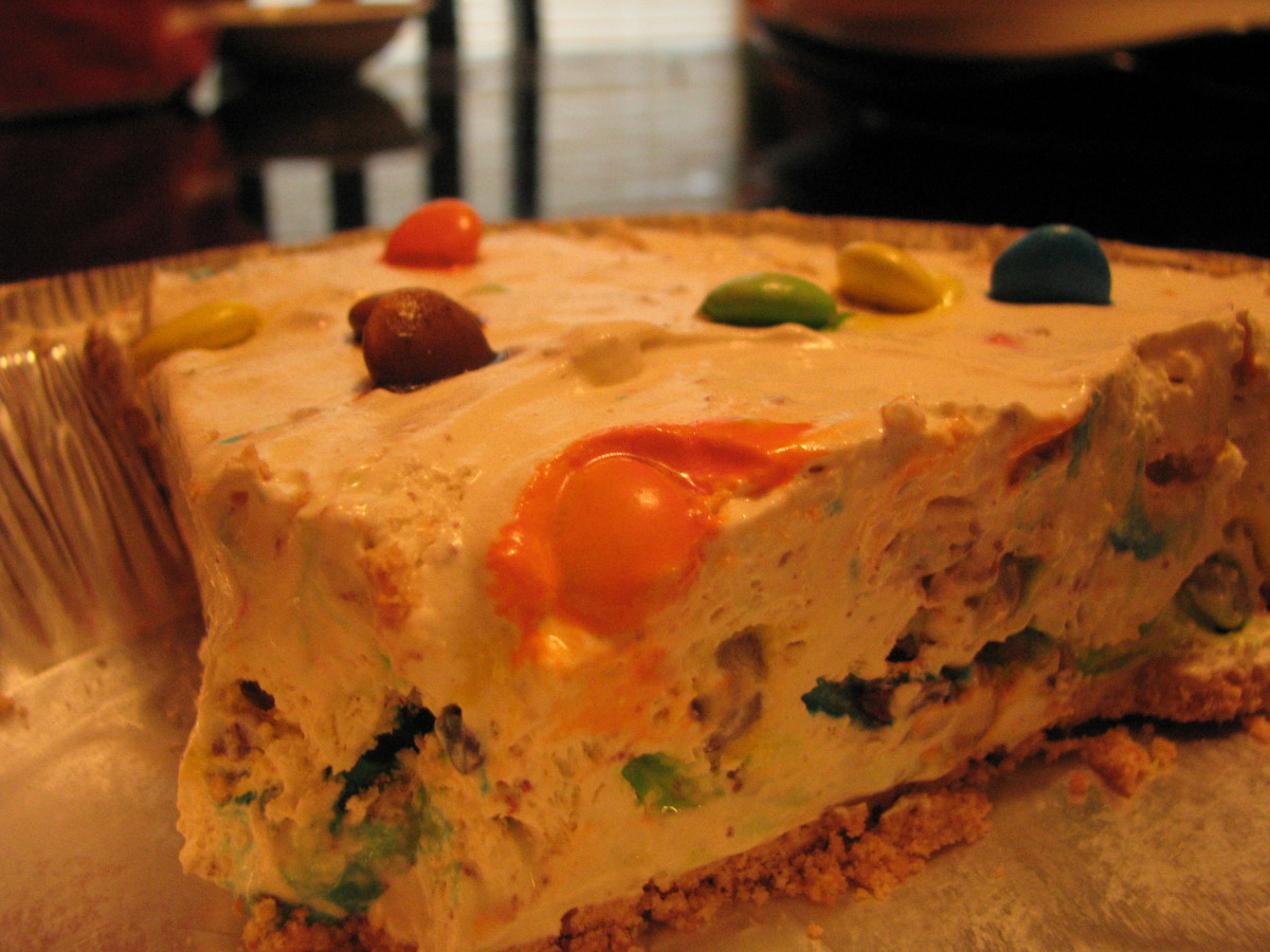 Frosty M&m Pie (Or Toffee Bits, Butterfingers, Etc.) No Bake Recipe