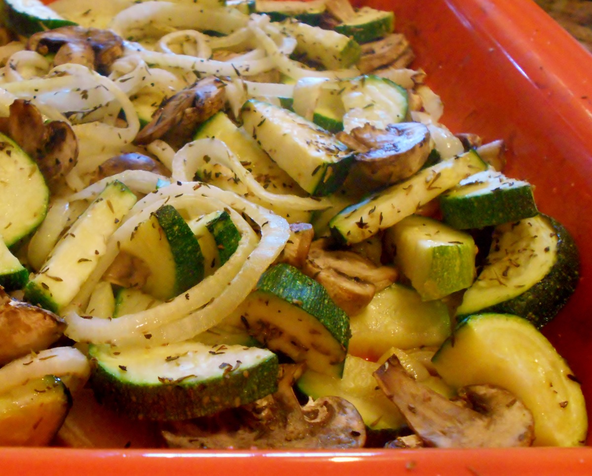 Roasted Zucchini, Mushrooms, and Onions image