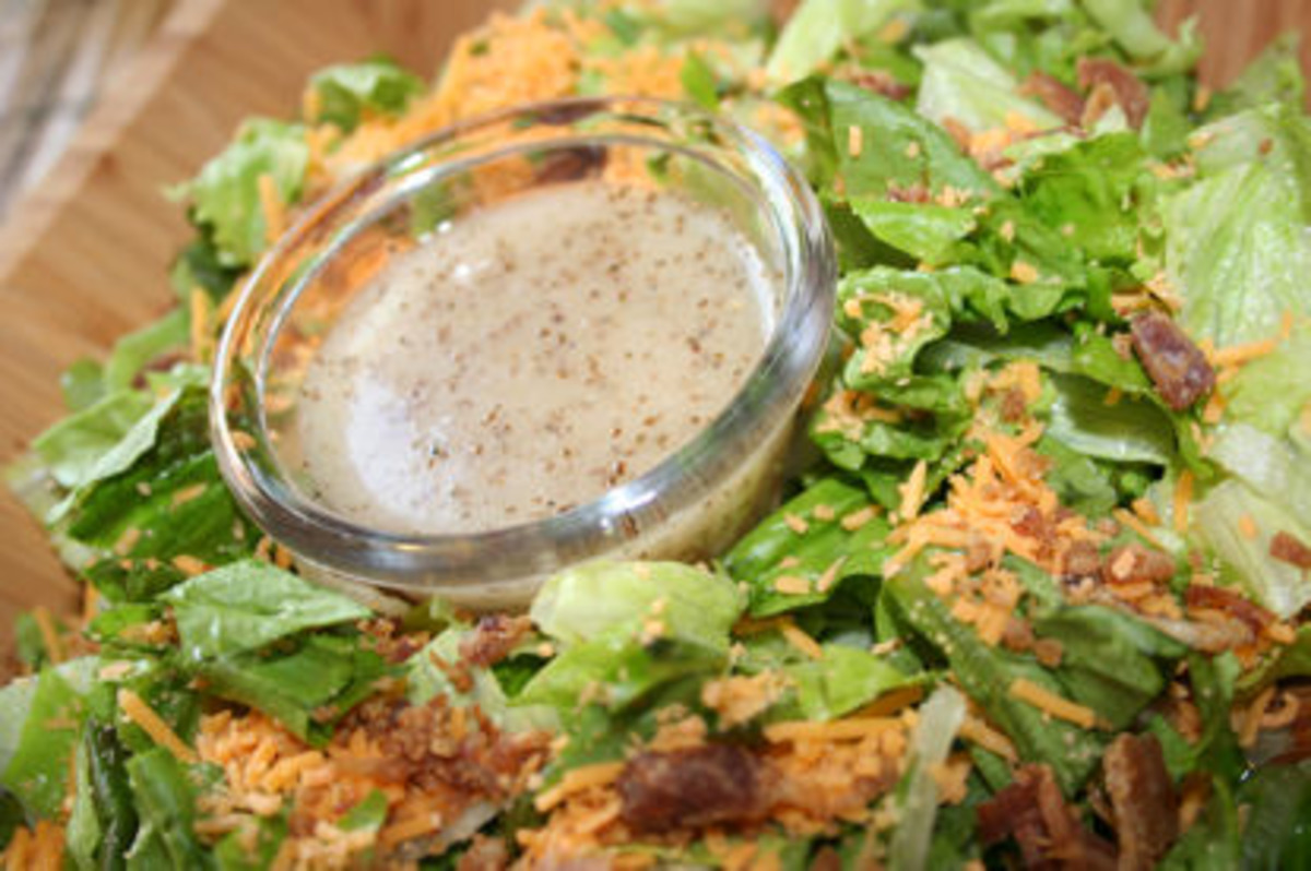 Bacon and Cheese Salad With Honey Dressing
