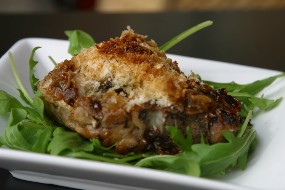 Onion-Herbed Pork Chops With Parmesan