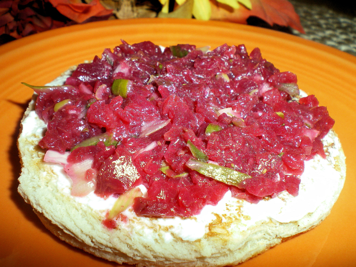Bruschetta With Oven Roasted Beets and Goat Cheese