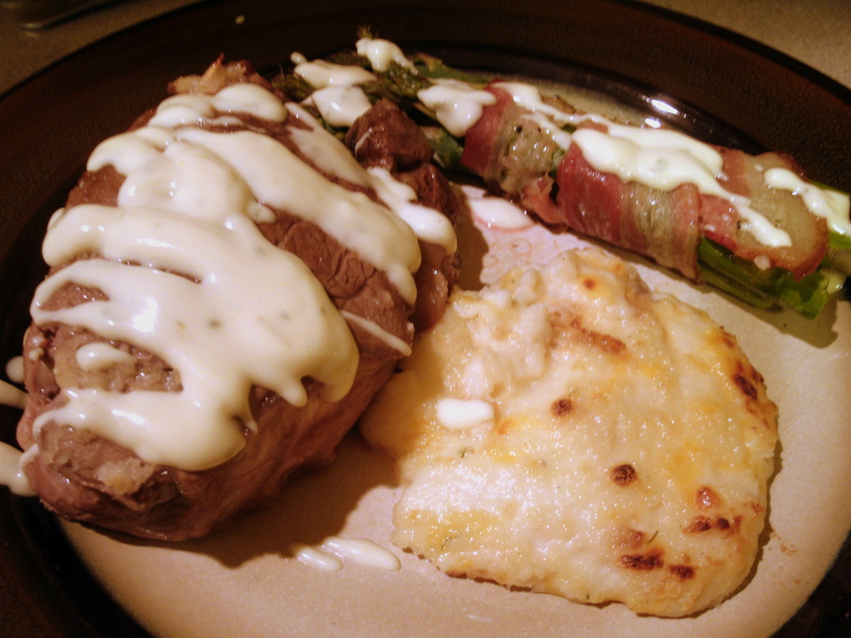 Crab Stuffed Steak With a Bearnaise Sauce