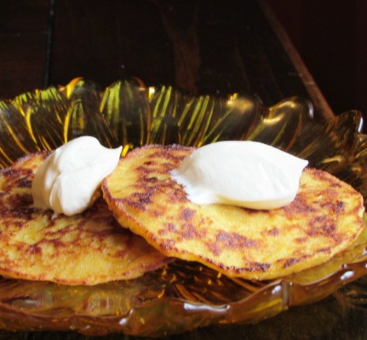 Sweet Corn Pancakes with Bacon - Just a Taste
