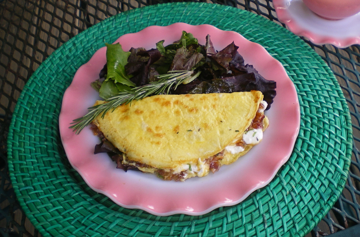Caramelised Onion & Goats Cheese Omelette image