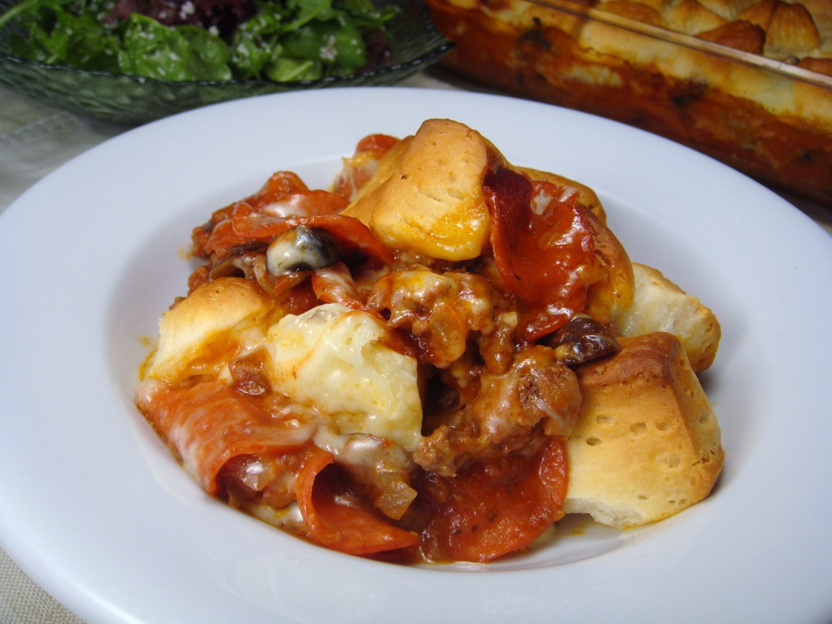 Upside Down Pepperoni Pizza Casserole