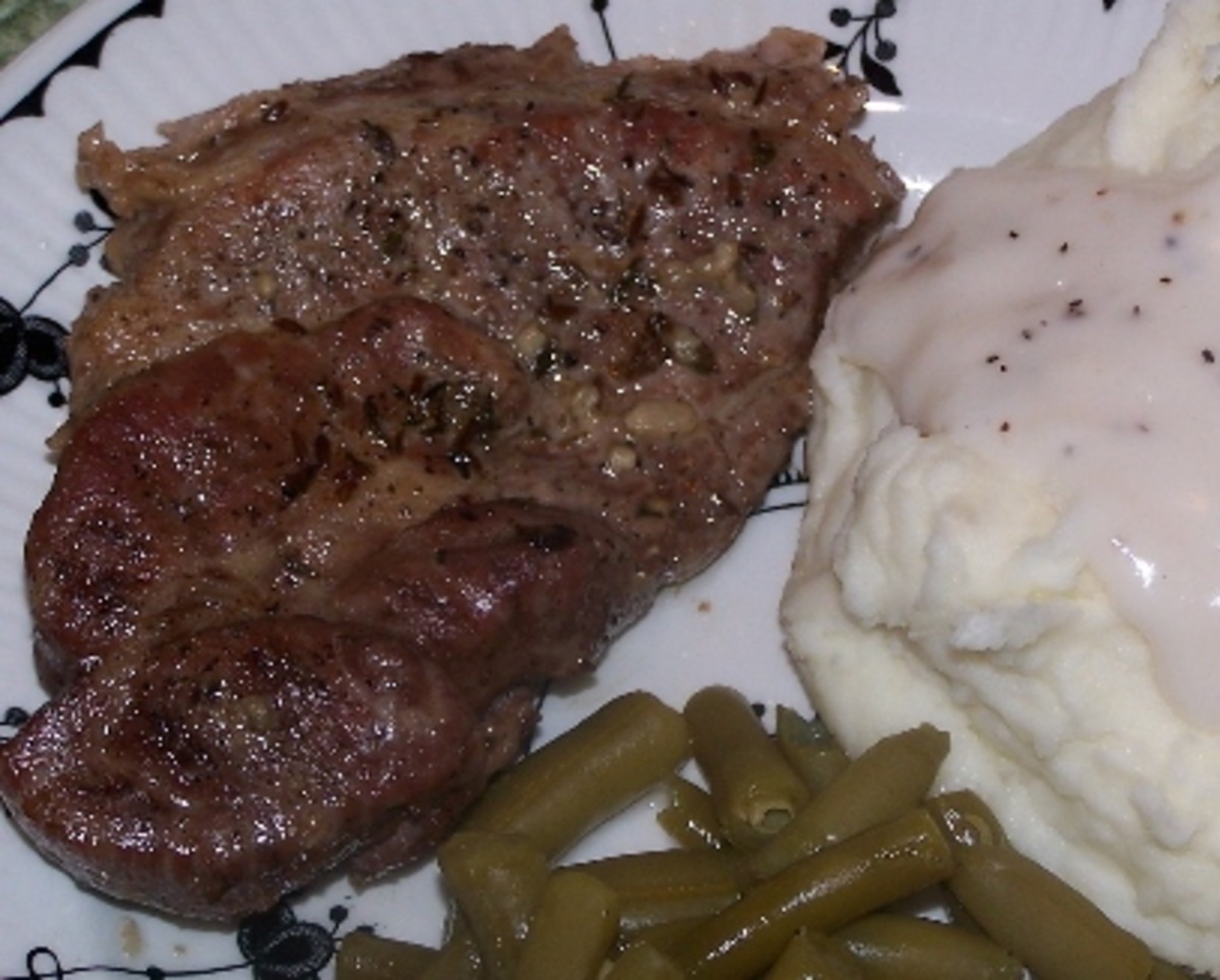 Pork Blade Steak With Garlic Herb Recipe Food Com