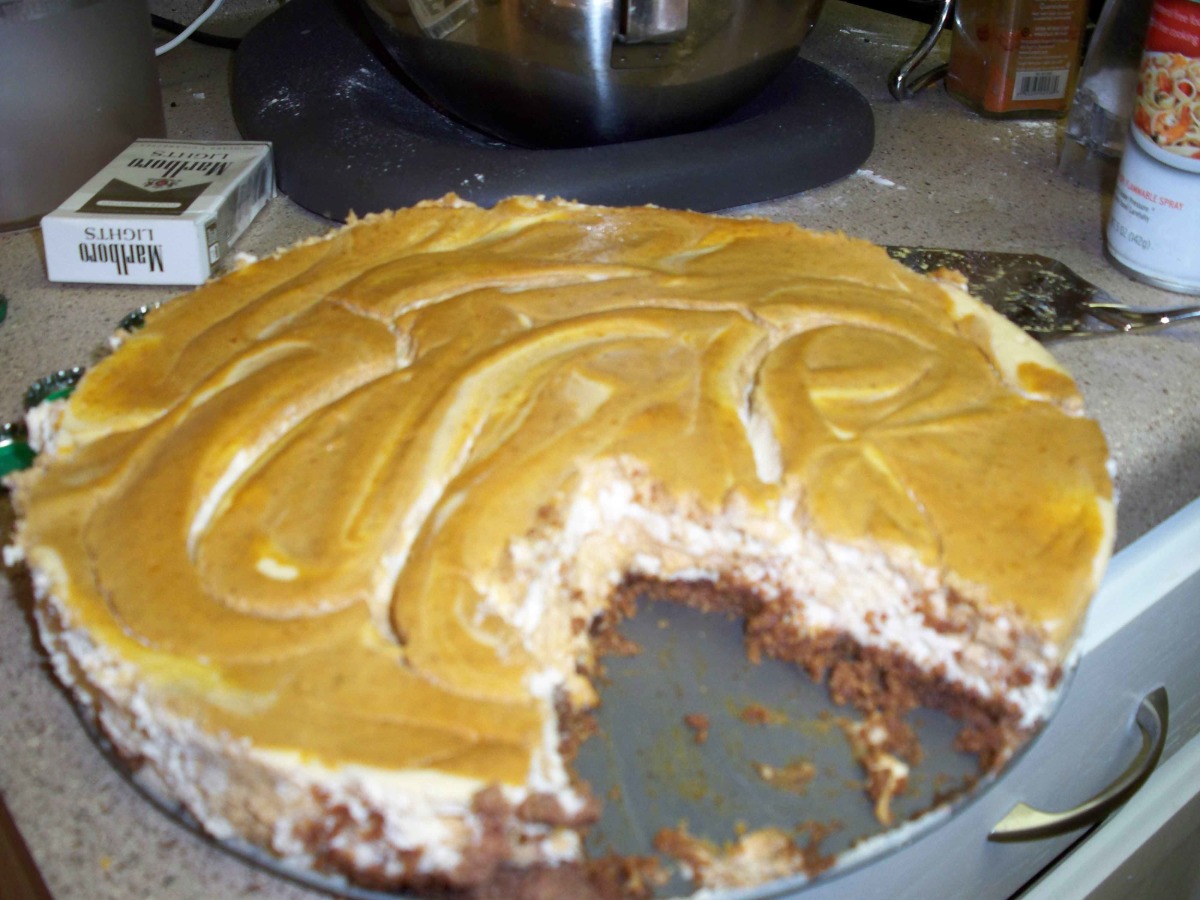 Spiced Pumpkin Swirl Cheesecake image