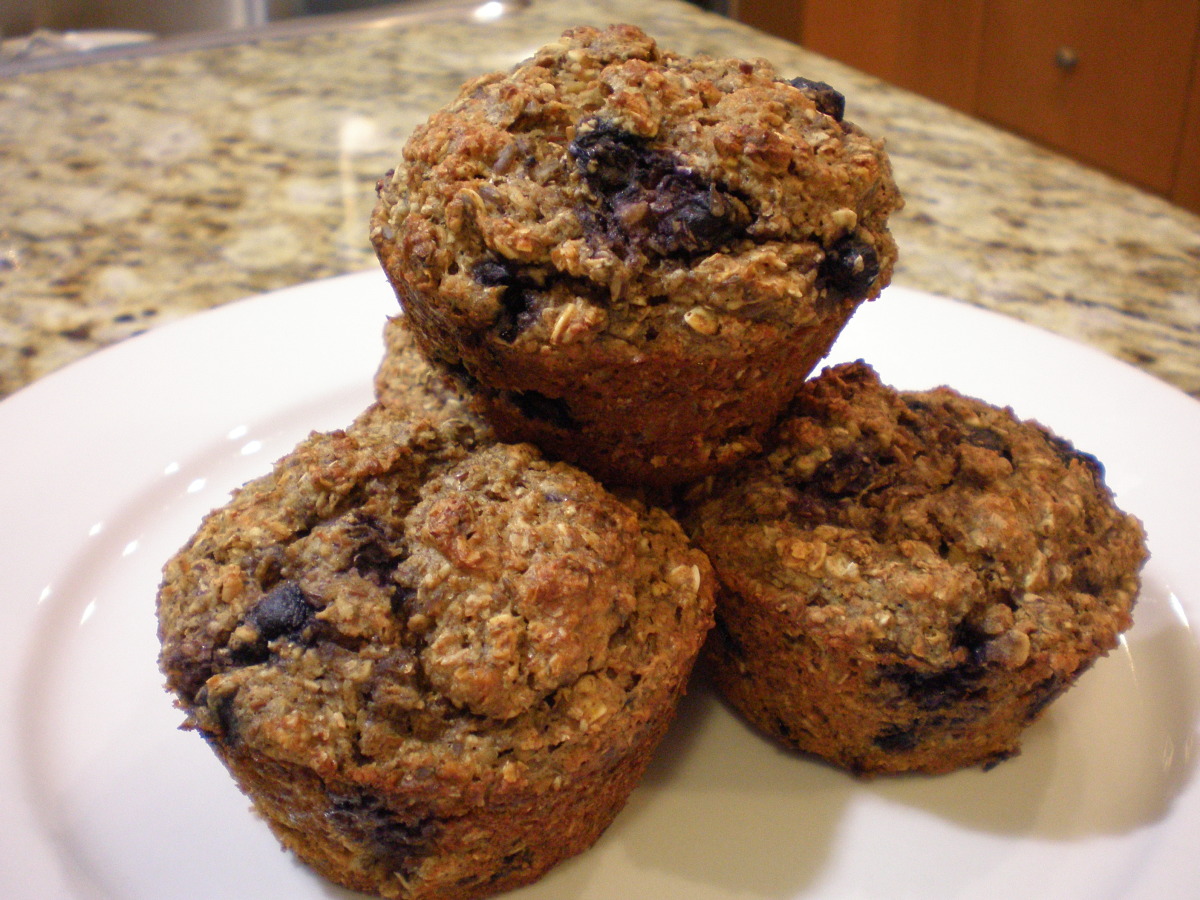 High Protein, High Fiber Blueberry Muffins-image