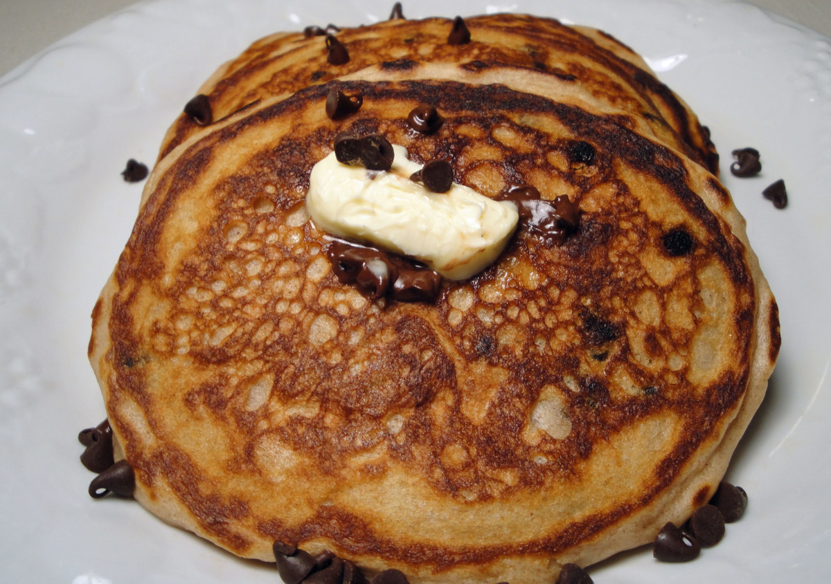 Chocolate Chip Sour Cream Pancakes, Diabetic image