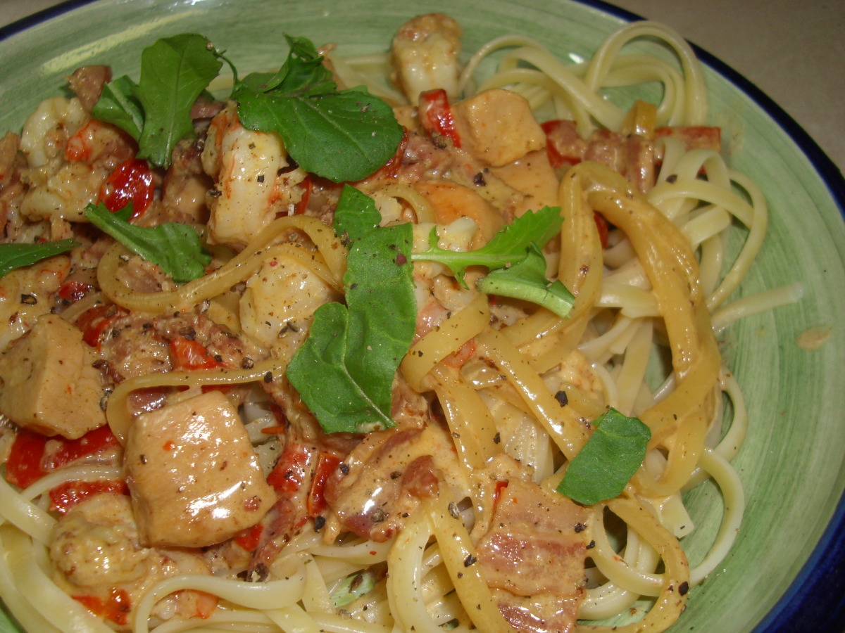 Copycat Olive Garden Chicken And Shrimp Carbonara Recipe Food Com