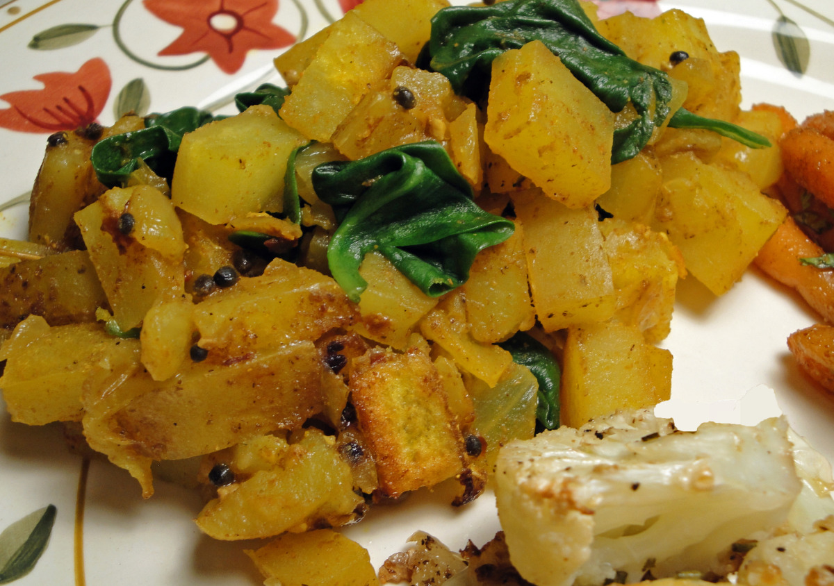 Indian Spiced Spinach With Potatoes image