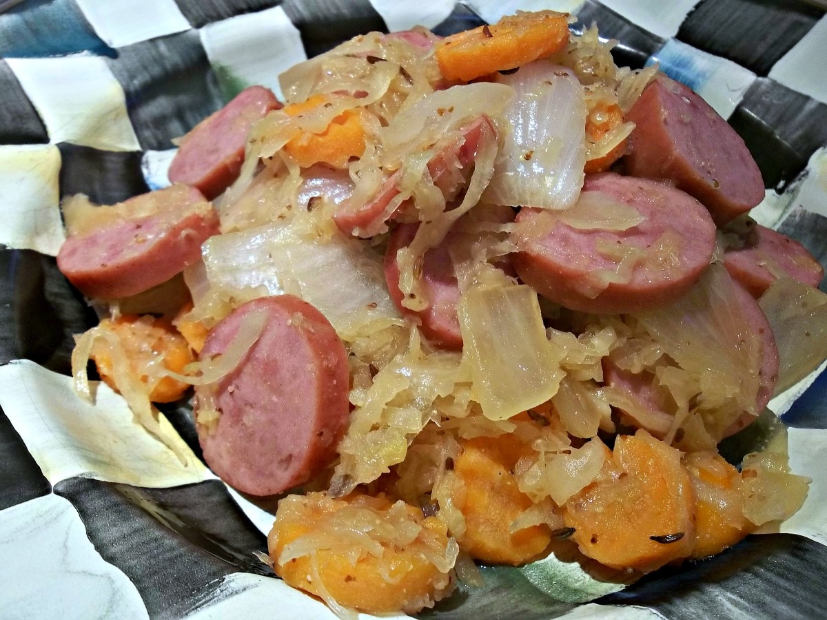 Yet Another Turkey Sausage and Kraut Skillet image