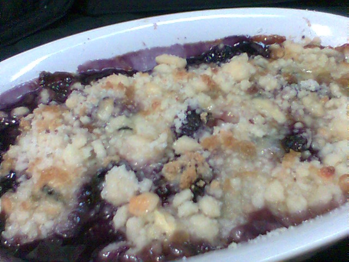 Blueberry and Apple Crumble/Cobbler With Blue Cheese image