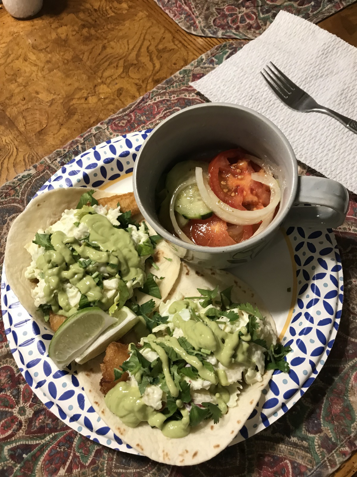 BeerBattered MahiMahi Soft Tacos W. Coleslaw and Avocado Sauce Recipe