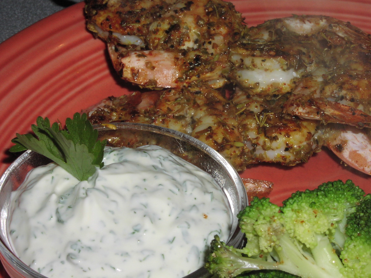 Chipotle DryRub Shrimp With Cilantro Dipping Sauce Recipe
