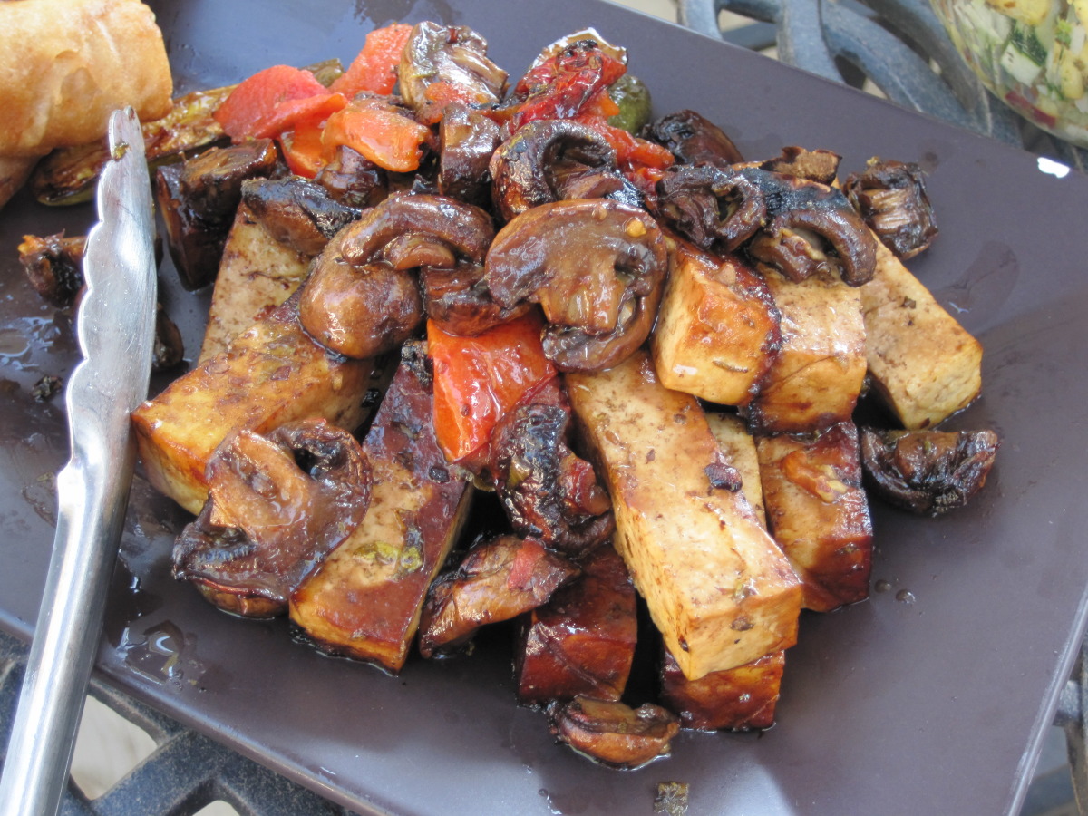 Grilled Veggie & Tofu Stack With Balsamic & Mint