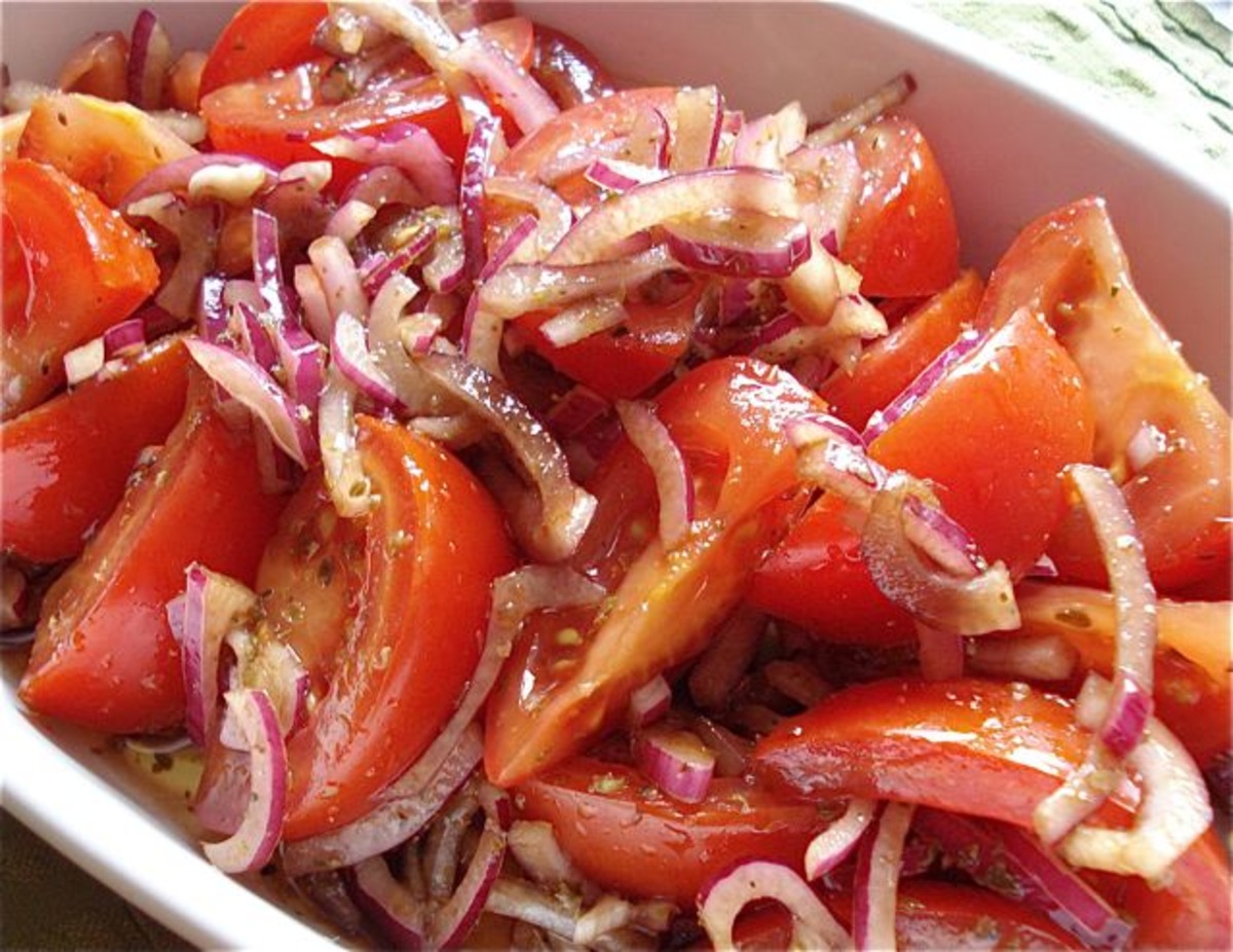 Greek Style Tomato and Onion Salad image