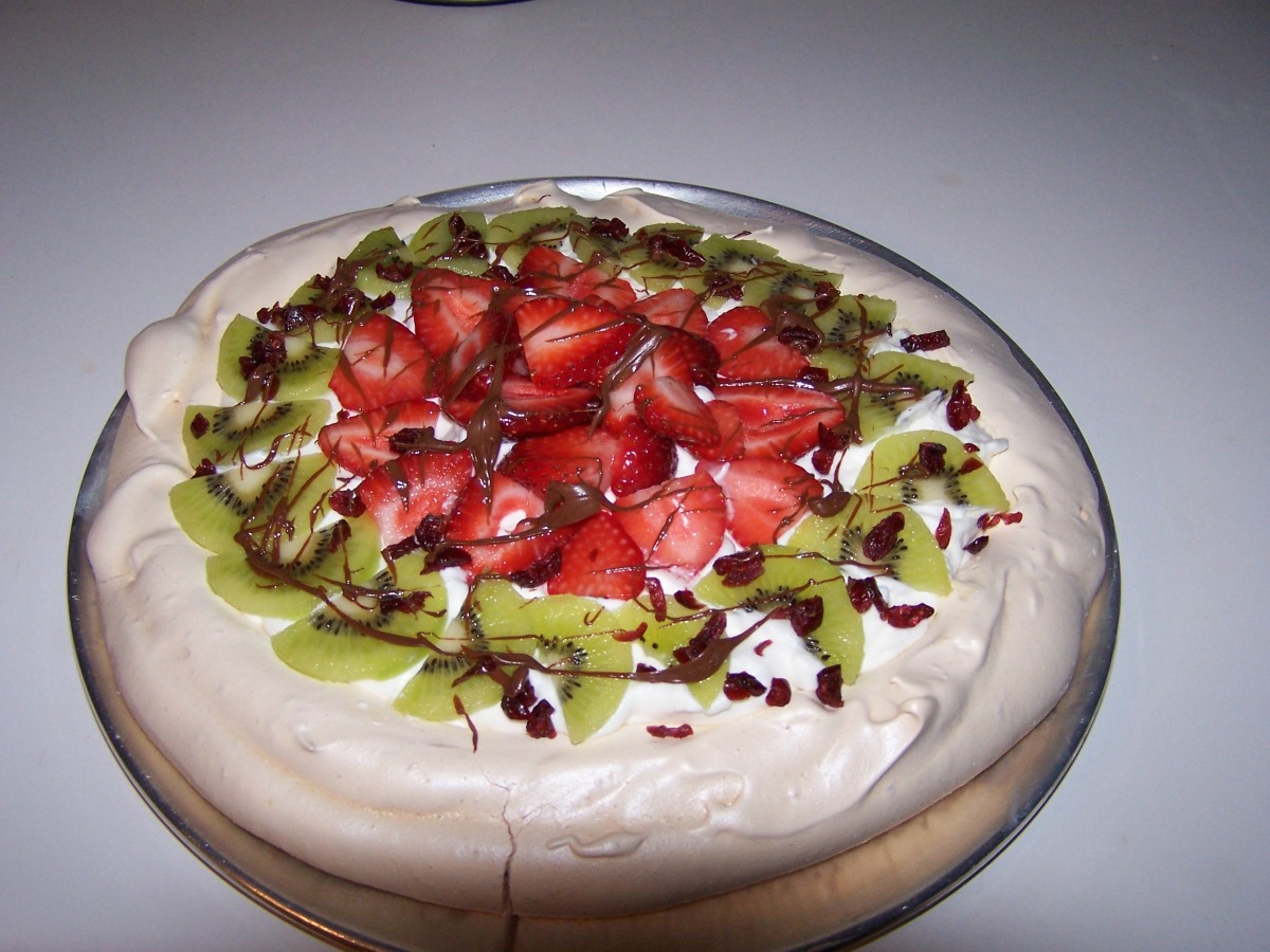 Pavlova Layer Cake with Whipped Cream & Berries - Brown Eyed Baker