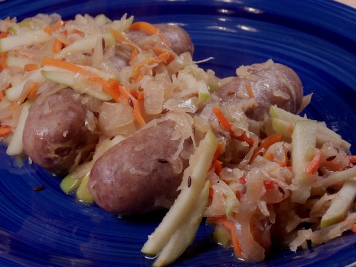 Beer Braised Bratwurst With Sauerkraut Recipe