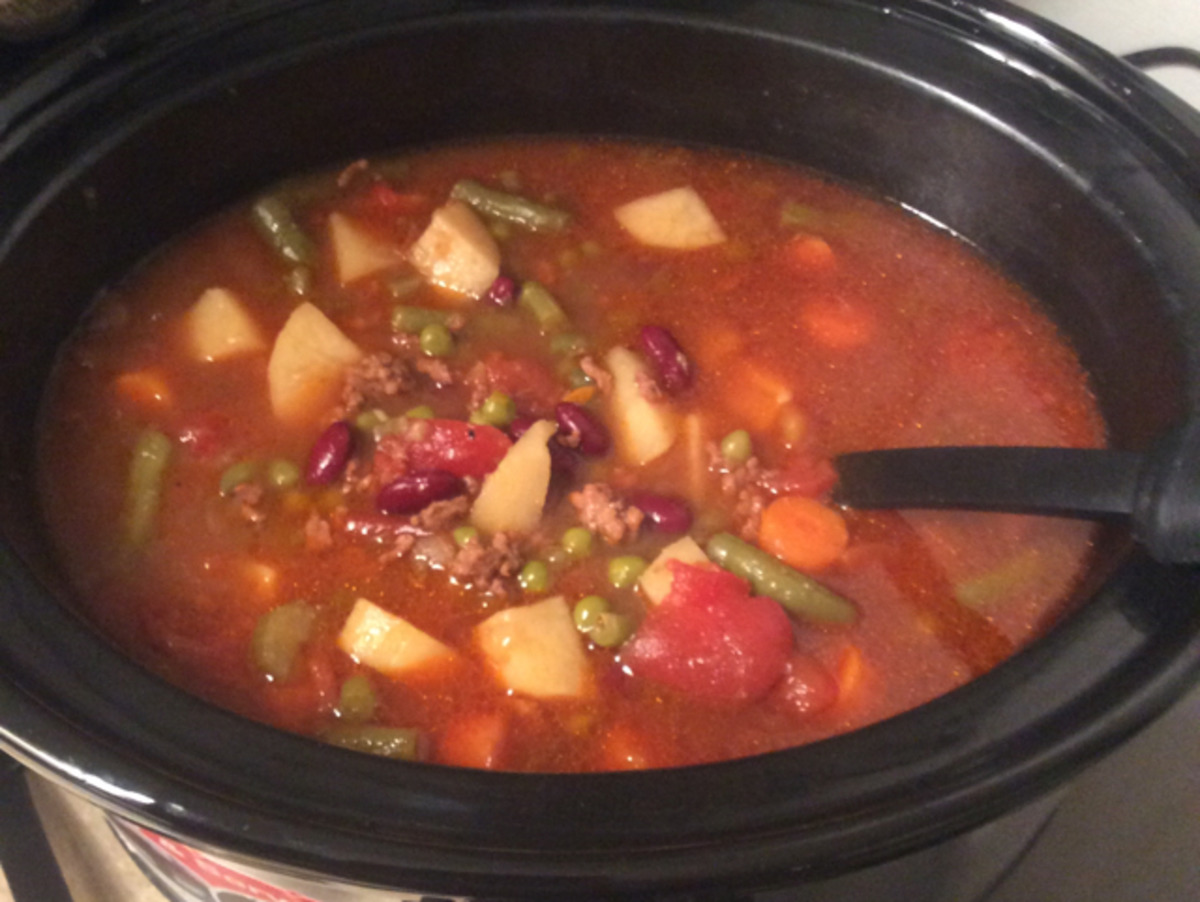 Burger Vegetable Soup(Crock Pot) Recipe