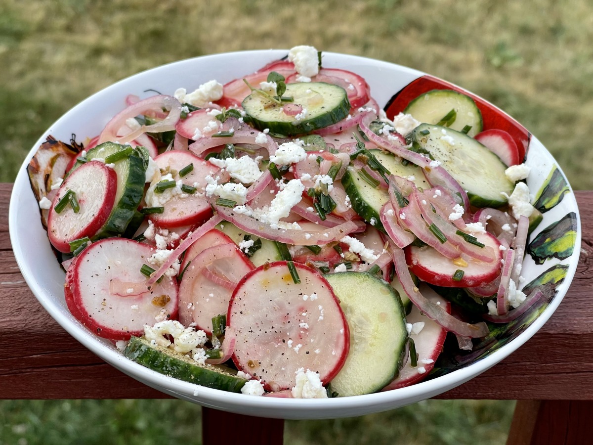 Cucumber, Red Onion, and Radish Salad