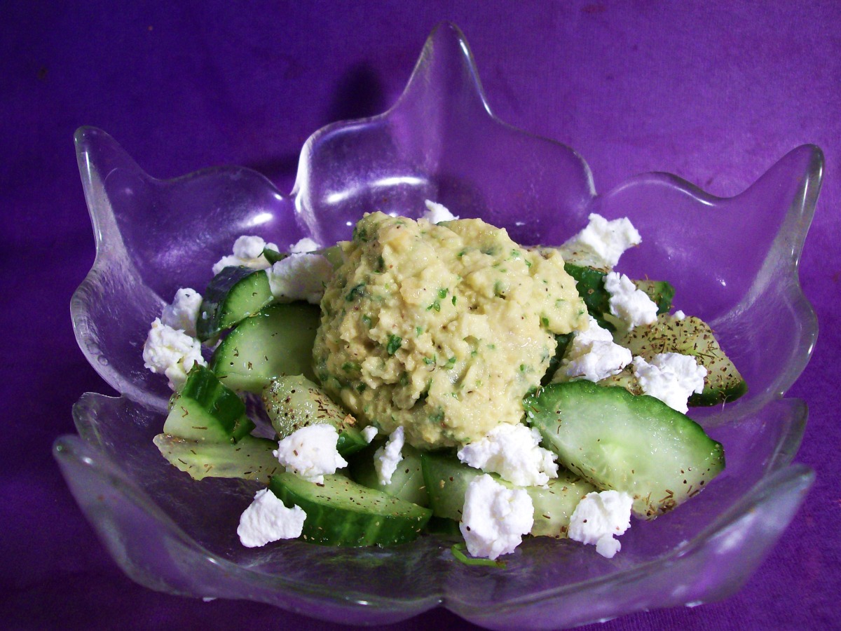 Morocco Meets Greece (Chickpea Cucumber Salad With Feta) image