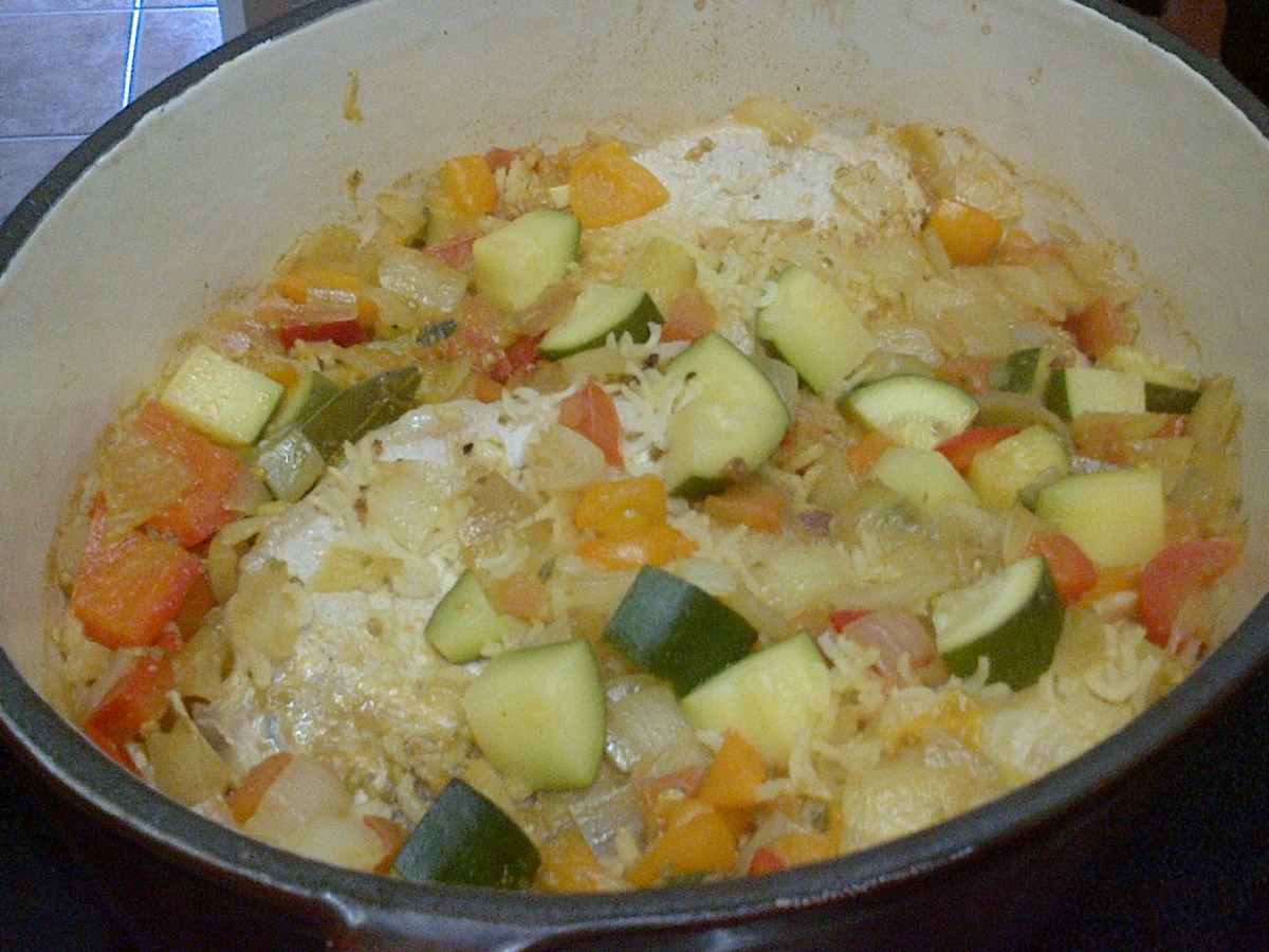 Baked Pork Chops with Vegetable Rice