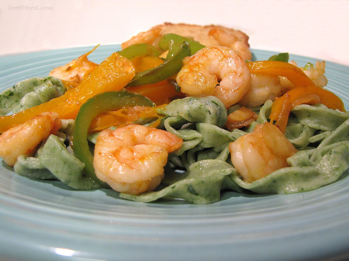 Garlicky Peppers and Shrimp