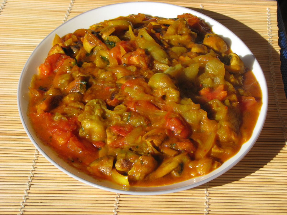 Aubergine and Mushroom Curry image
