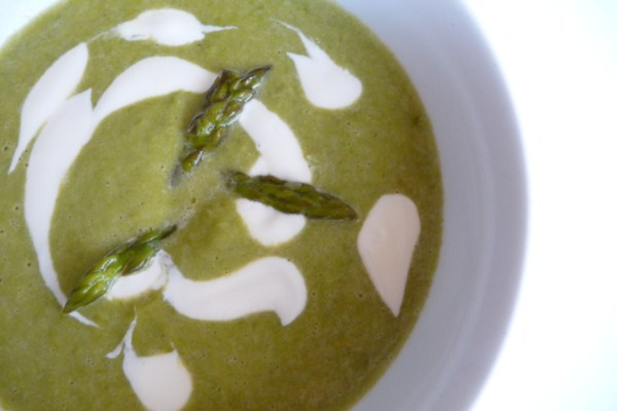 Asparagus Soup With Lemon Creme Fraiche image