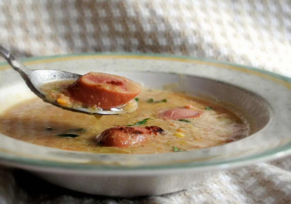 Lentil and Frankfurter Soup