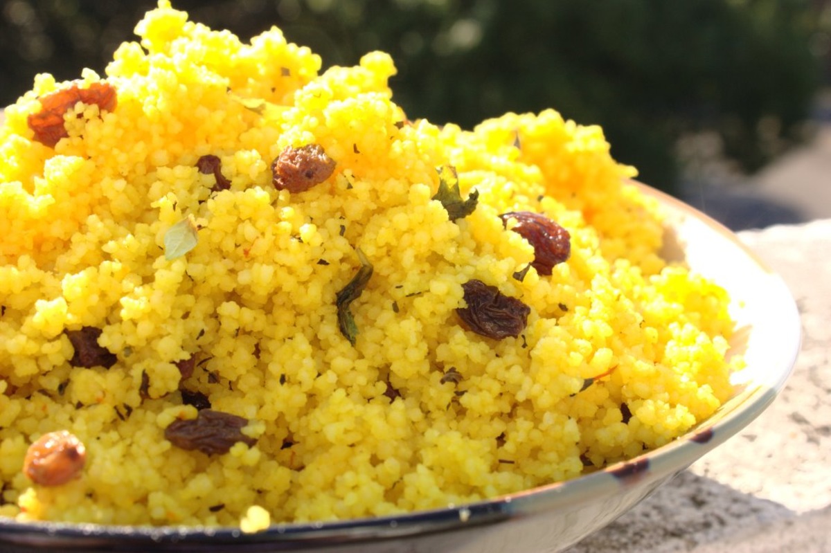 Saffron & Raisin Couscous With Fresh Mint Recipe
