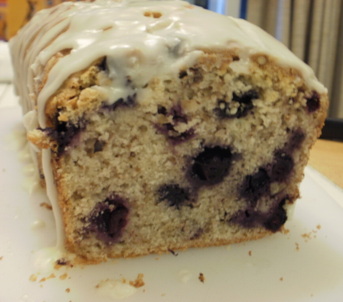 White Chocolate-Iced Blueberry Loaf image