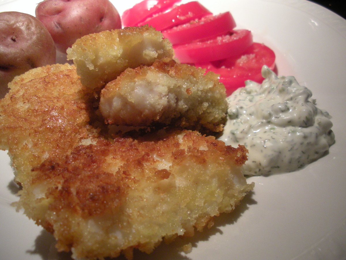 Halibut Fish Sticks With Dill-Caper Tartar Sauce