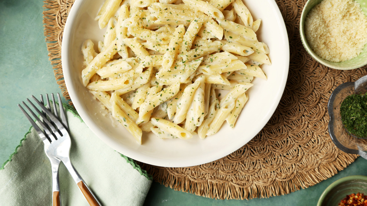 Creamy Garlic Penne Pasta Recipe Food Com