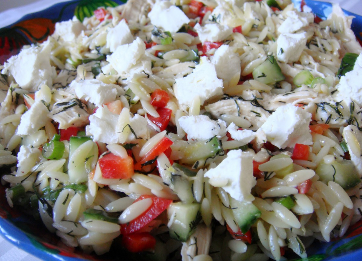 Lemony Orzo-Veggie Salad With Chicken image