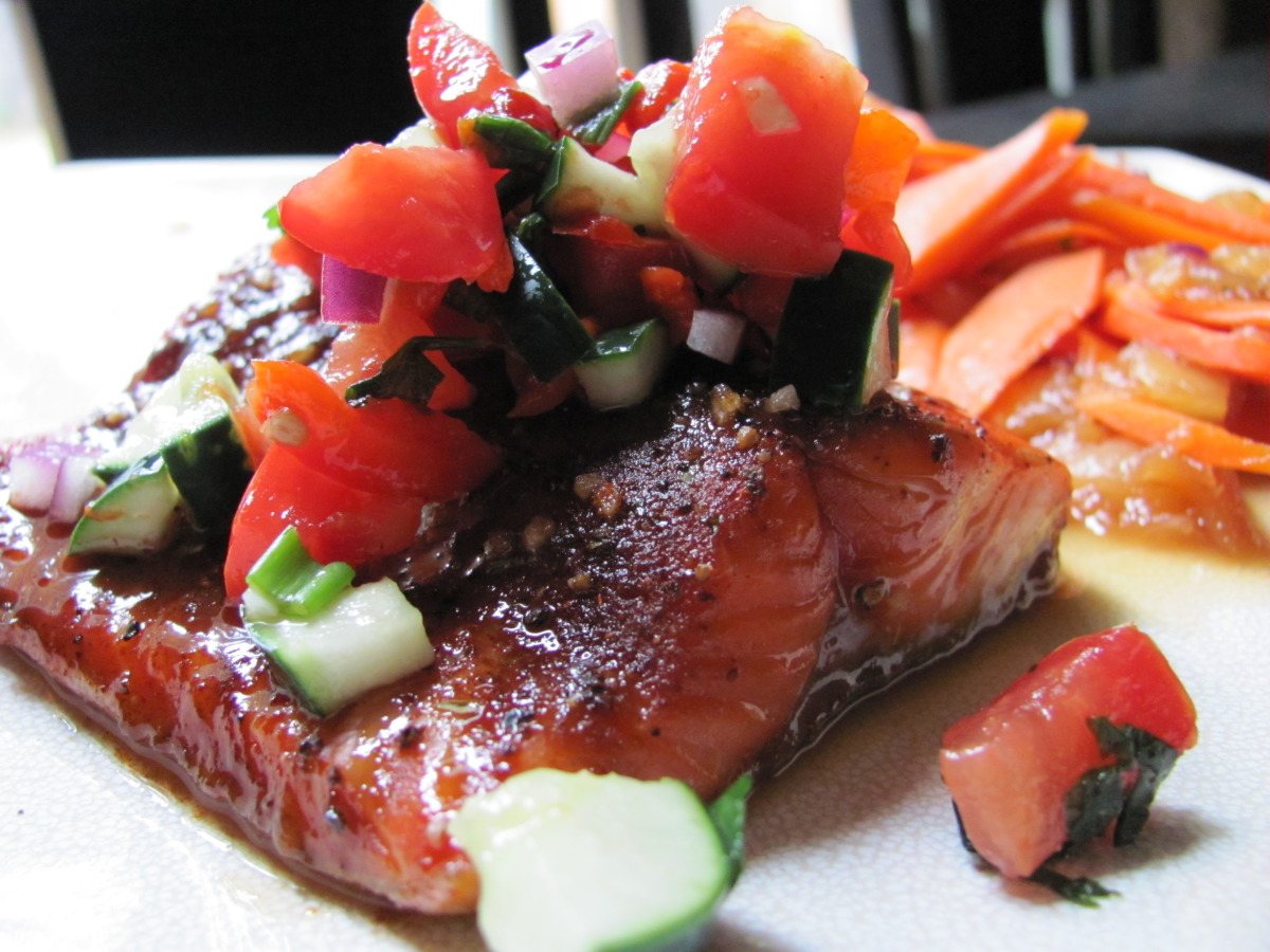 Savory Summer Salmon and Refreshing Relish Recipe image