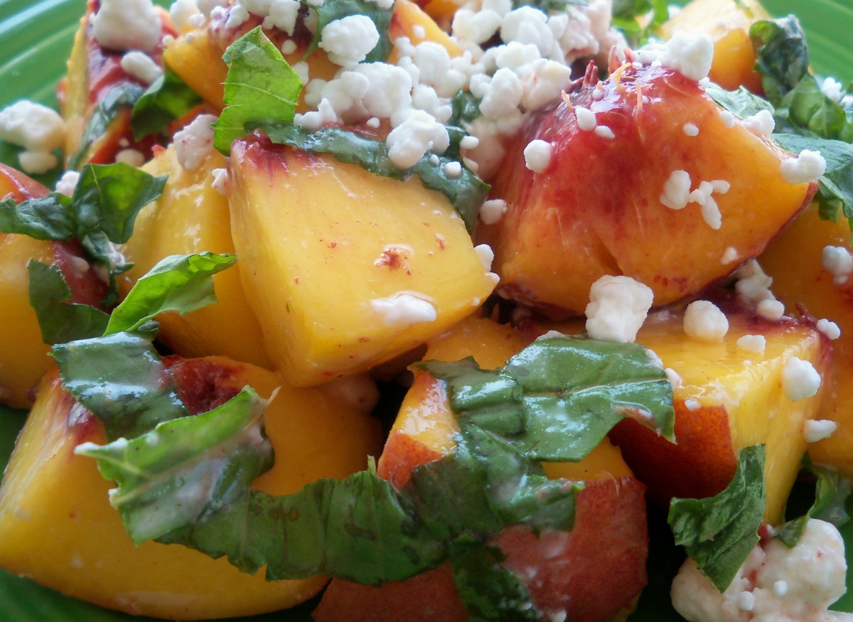 Fresh Peaches With Goat Cheese