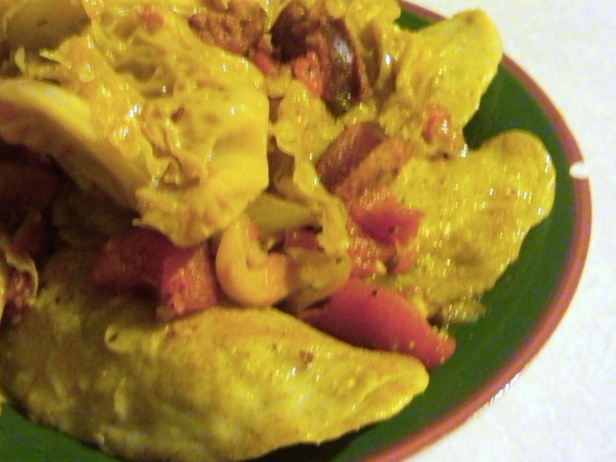 Cabbage, Polish Sausage & Pierogies