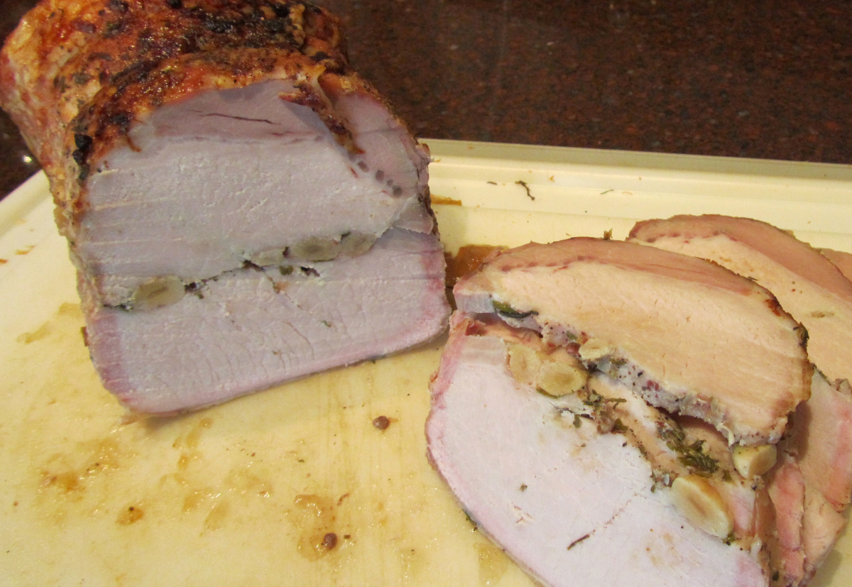 Slow Roasted Pork Loin Filled With Roasted Garlic_image