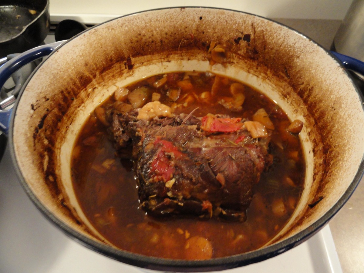 Dutch Oven Garlic Rosemary Studded Venison Rump Recipe