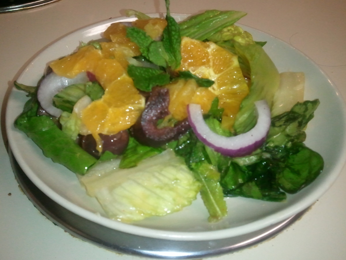 Salad With Oranges, Red Onion and Olives image