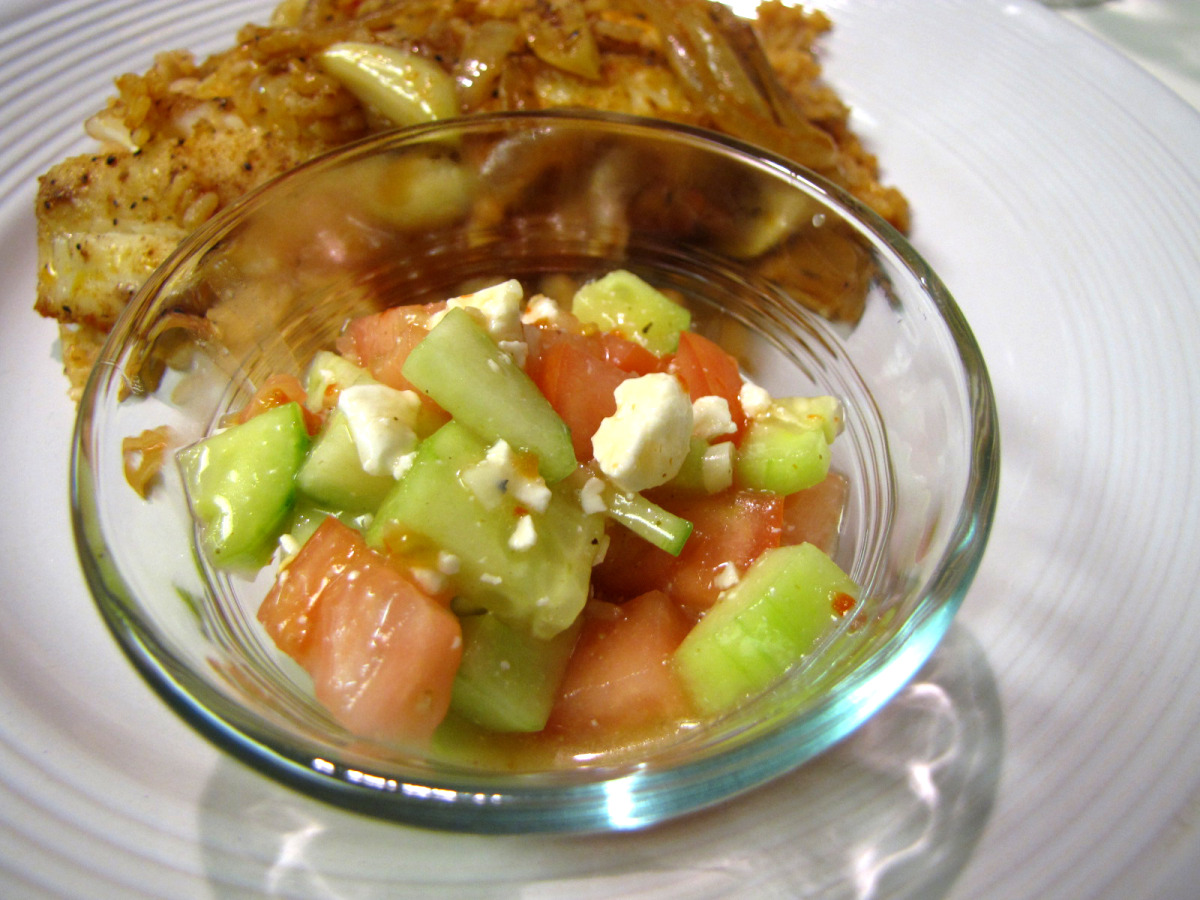 Cucumber and Tomato Salad With Feta Cheese image